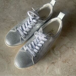 Fly London Metallic Silver Lo-top Sneakers Sz 38/7.5